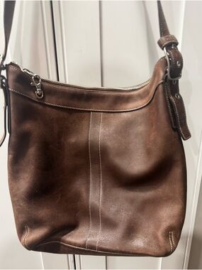 Vintage Coach Legacy Slim Brown Leather, Crossbody Shoulder Bag # Style 9188